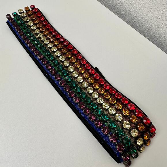 Gucci Multicolor Rhinestone Rainbow Stretch Headband main image 13